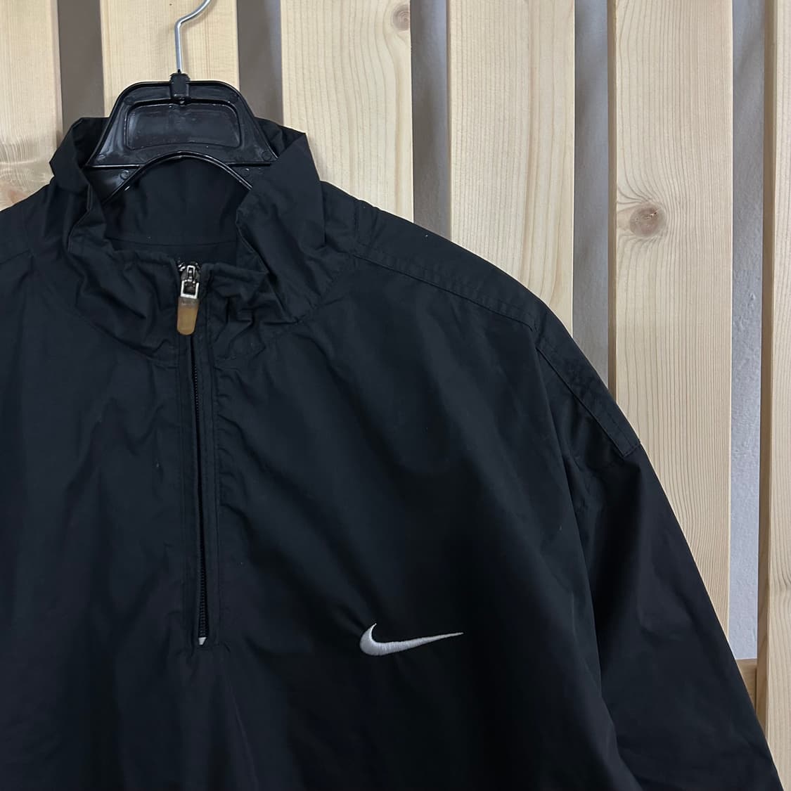 (XL 소매 반팔로 탈부착 가능) 나이키 골프 블랙 반집업 아노락 자켓 상품이미지3
