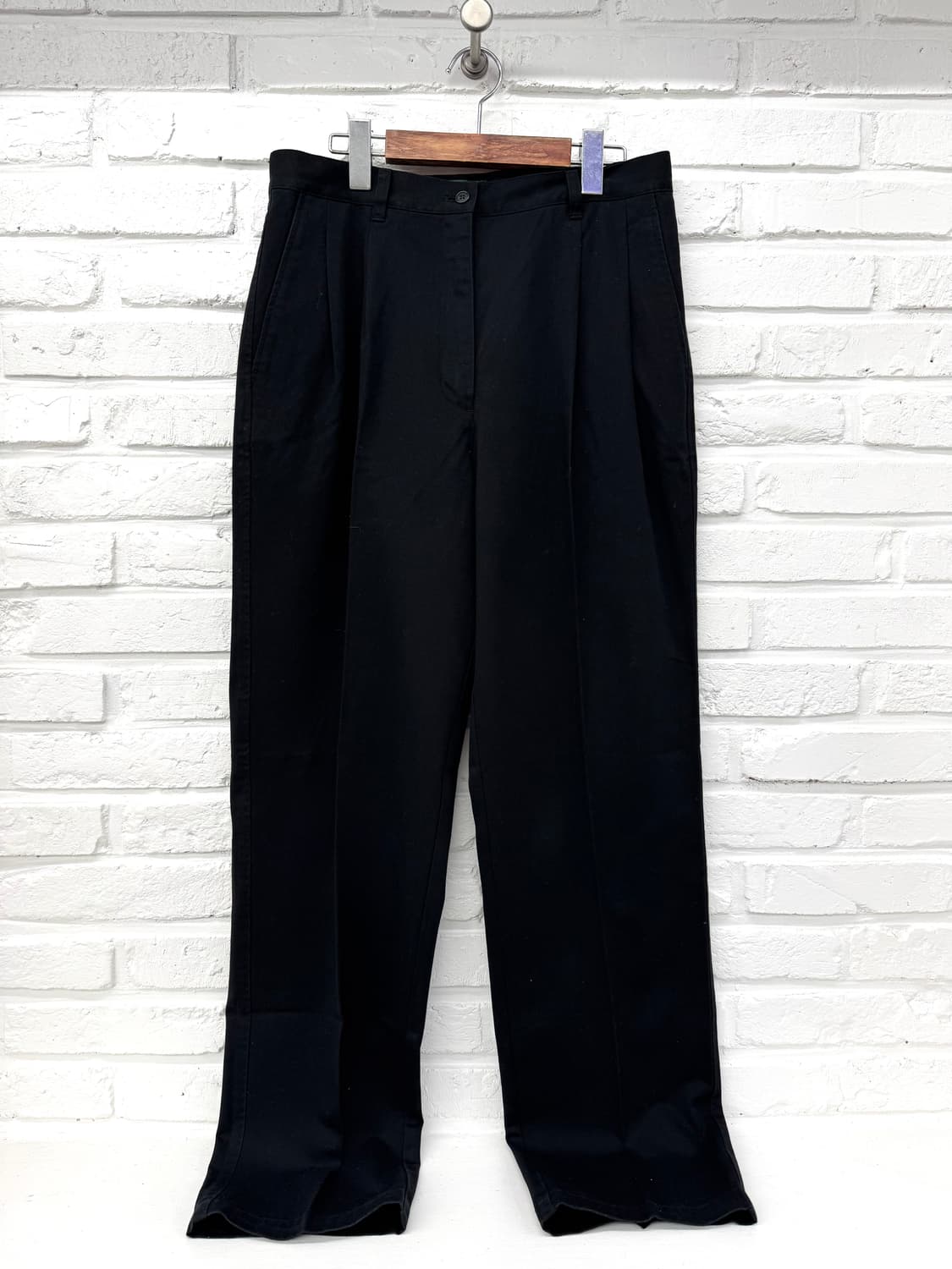 로렌 랄프로렌 블랙 코튼 핀턱 슬랙스 상품이미지3