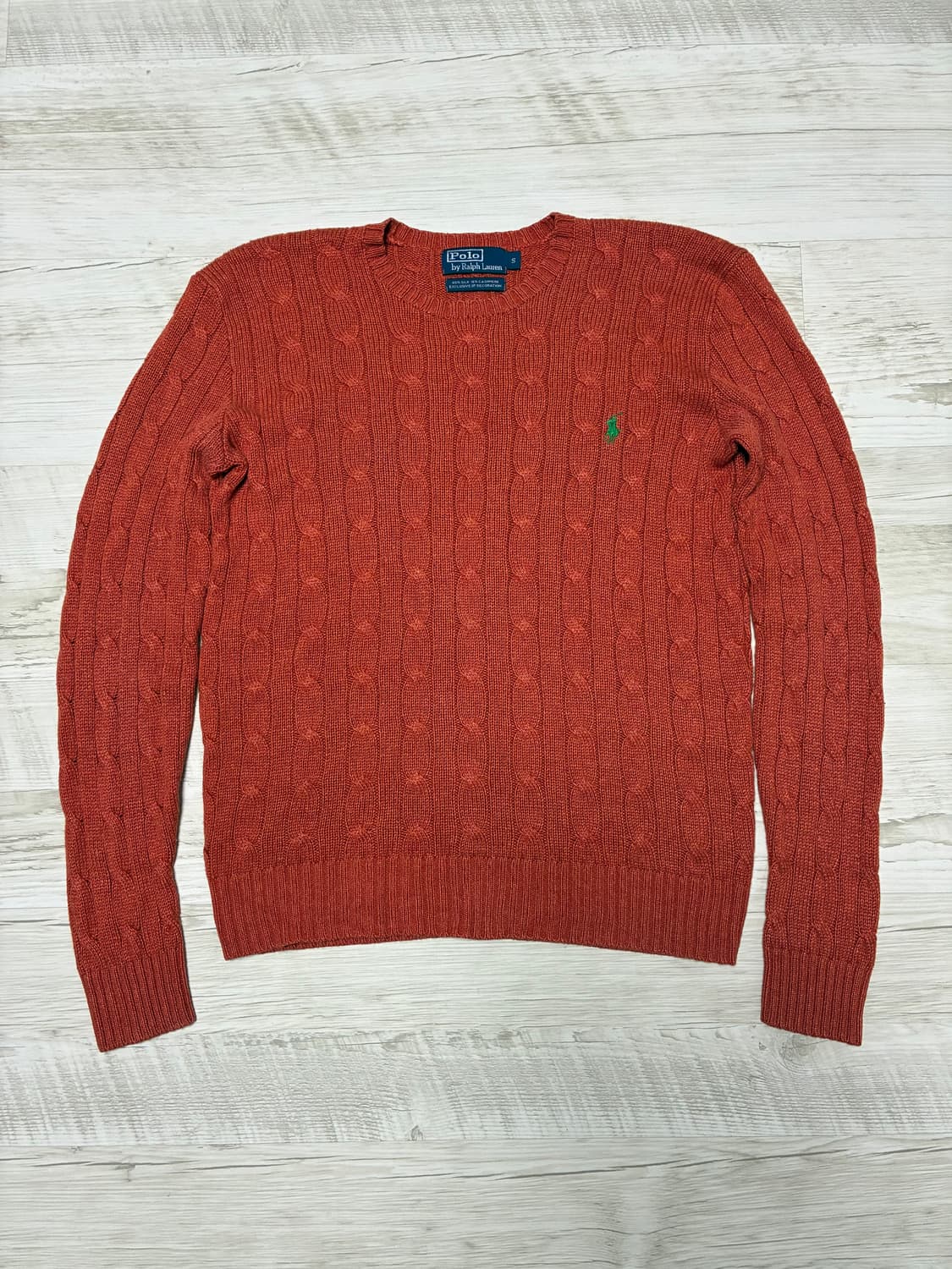 S 폴로 랄프로렌 캐시미어 꽈배기 니트 오렌지 상품이미지1
