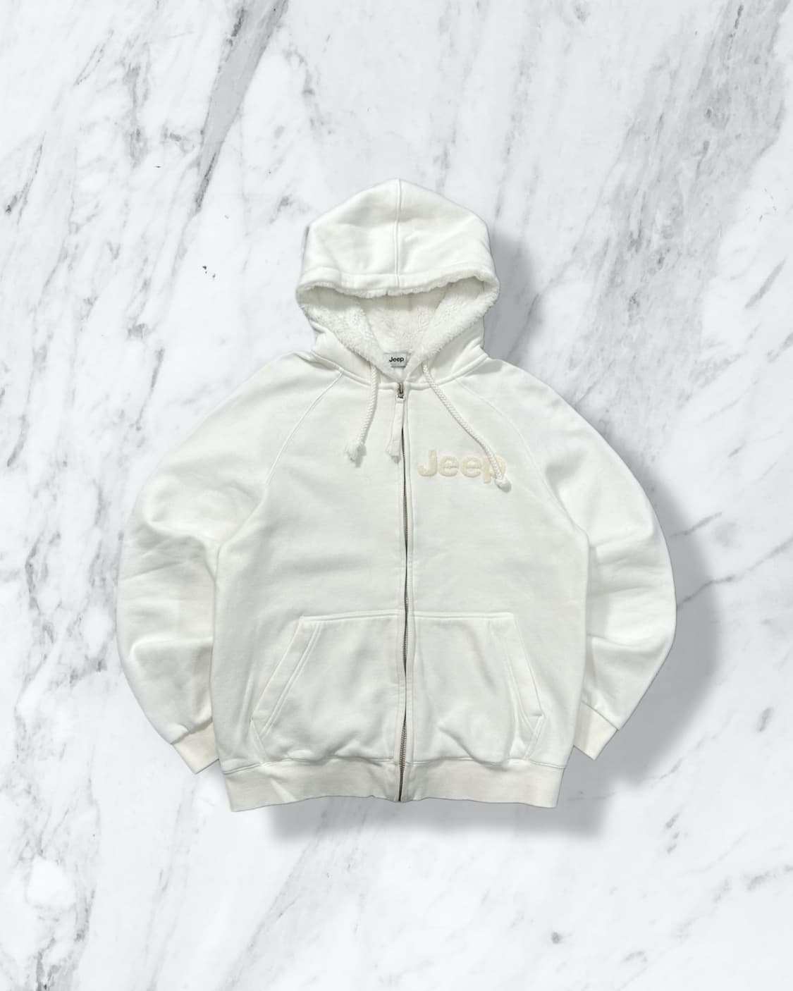 Jeep 화이트 쉐르파 후드집업  상품이미지1