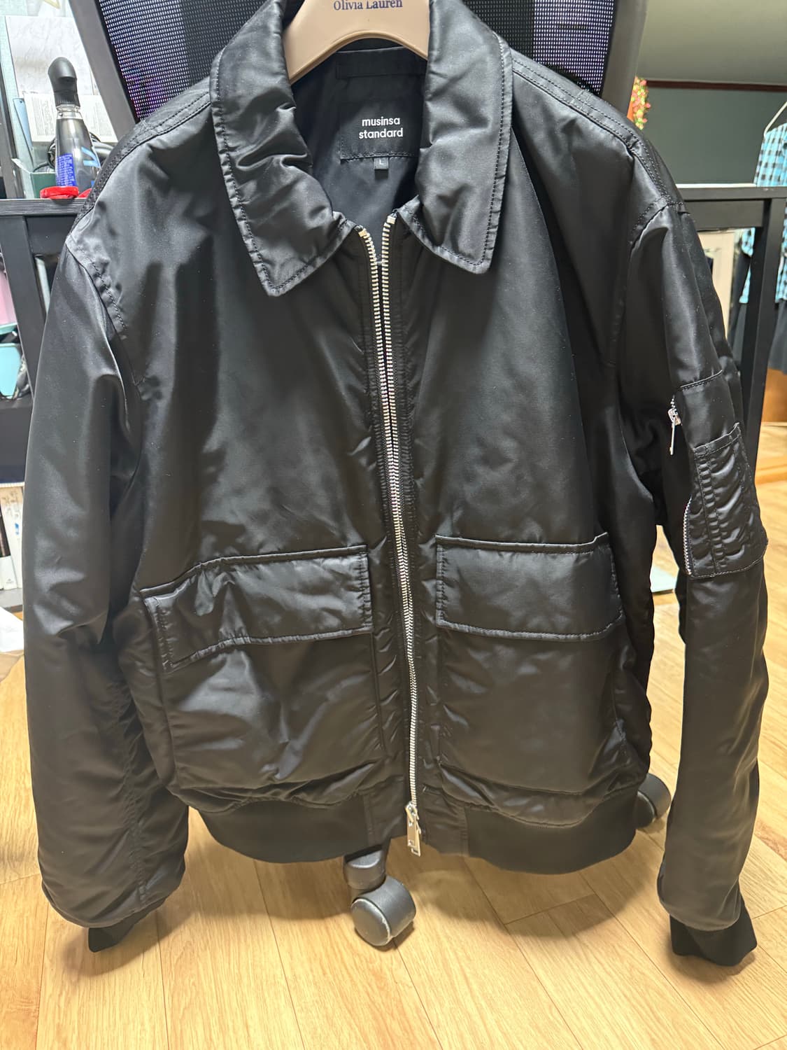 무신사 스탠다드 오버 칼라드 보머 자켓 블랙 L 상품이미지2