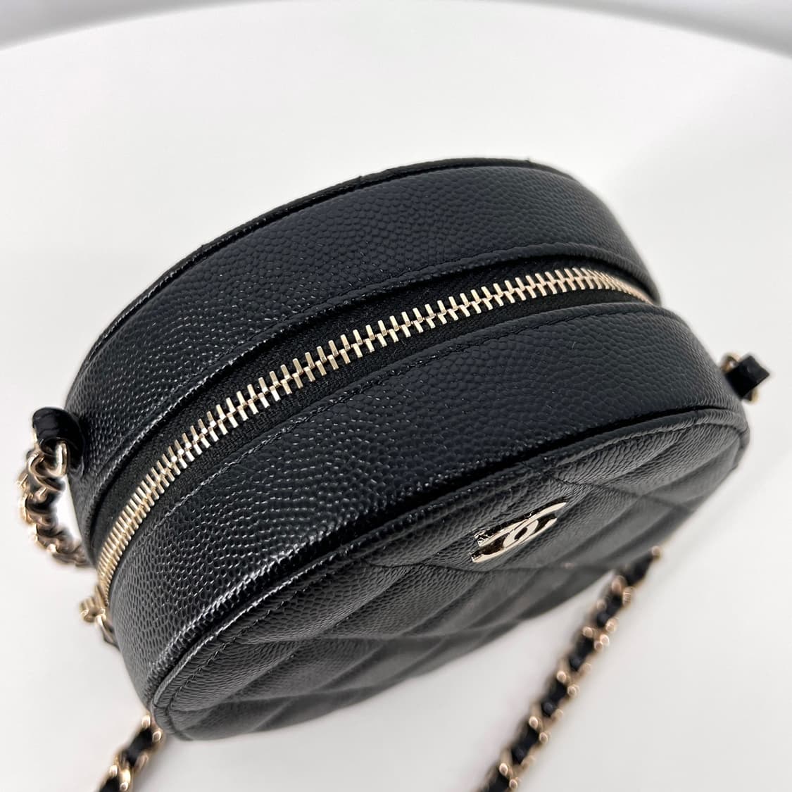 샤넬 캐비어 탬버린 체인 크로스백 블랙 (AP0245) 상품이미지7