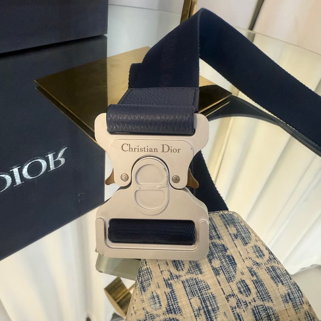 [정품] 디올 오블리크 카스리 데님 새들백 상품이미지9