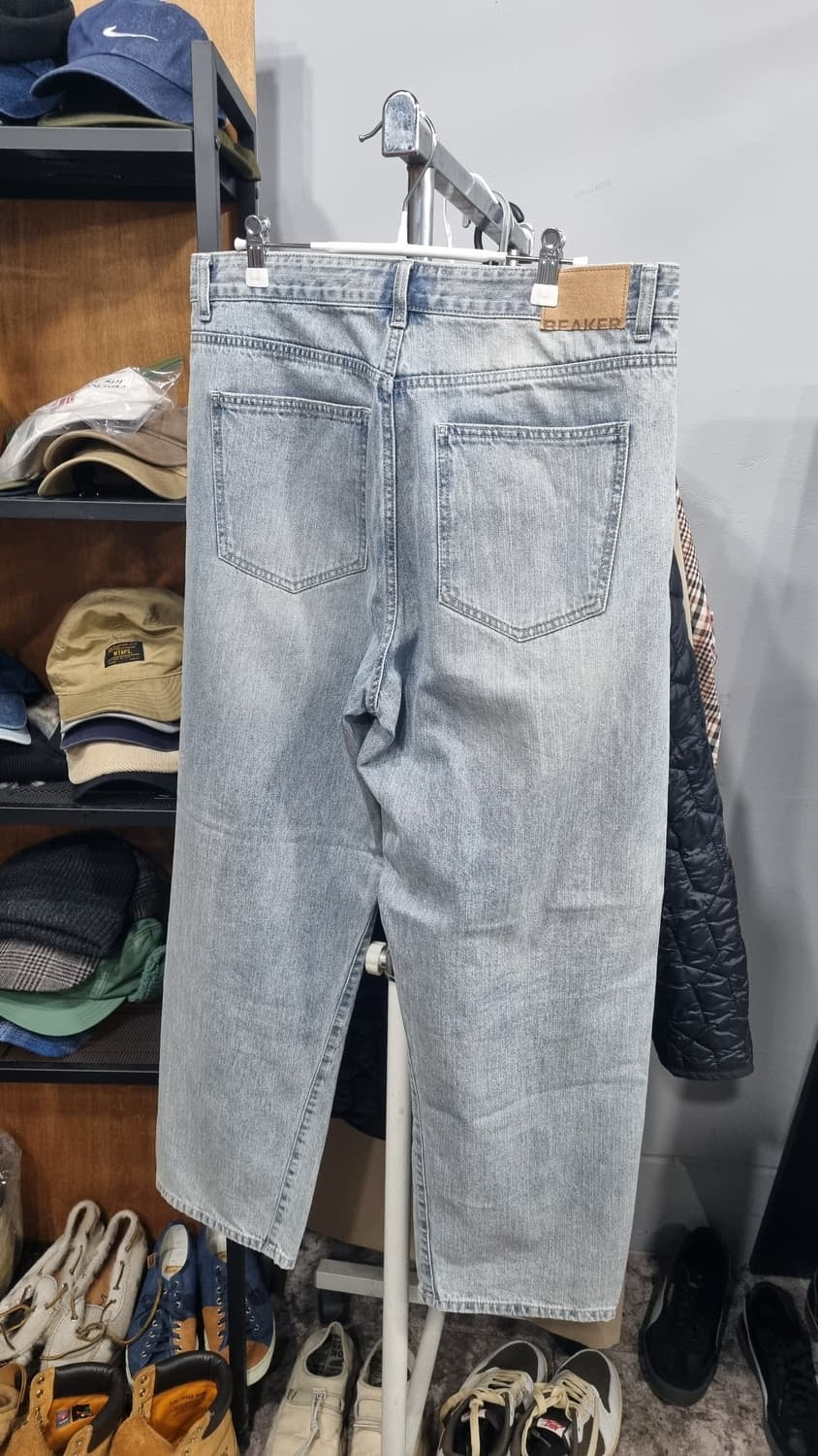 BEAKER Wide Fit 연청바지 허리33 (허리단면43,총장102) 상품이미지3