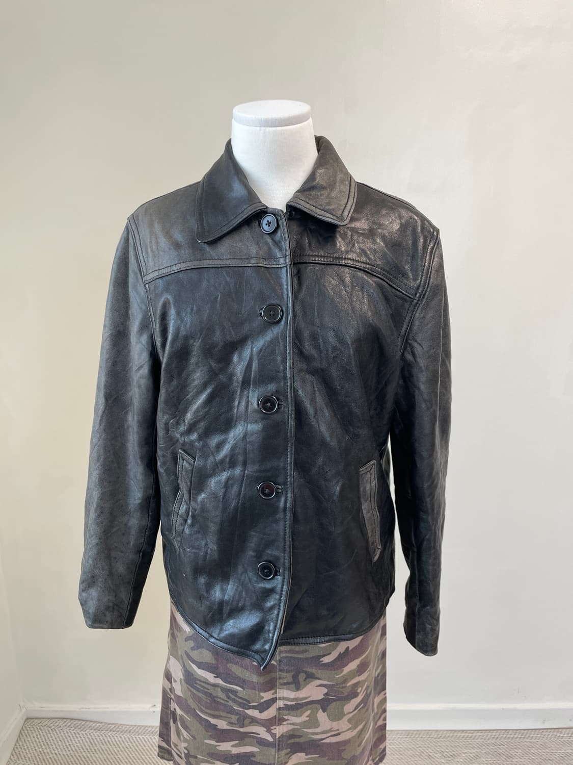 빈티지 투톤 양가죽 레더자켓  J03916 상품이미지1