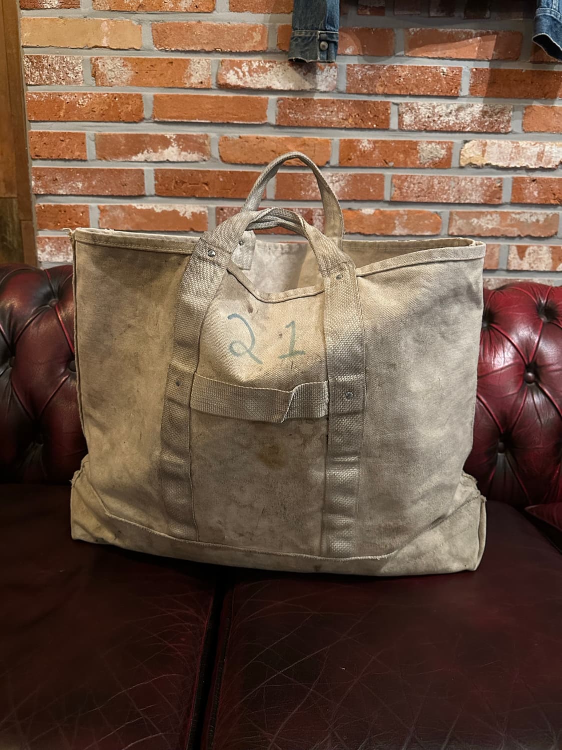 50s USA Vintage Canvas Coal Bag 상품이미지5