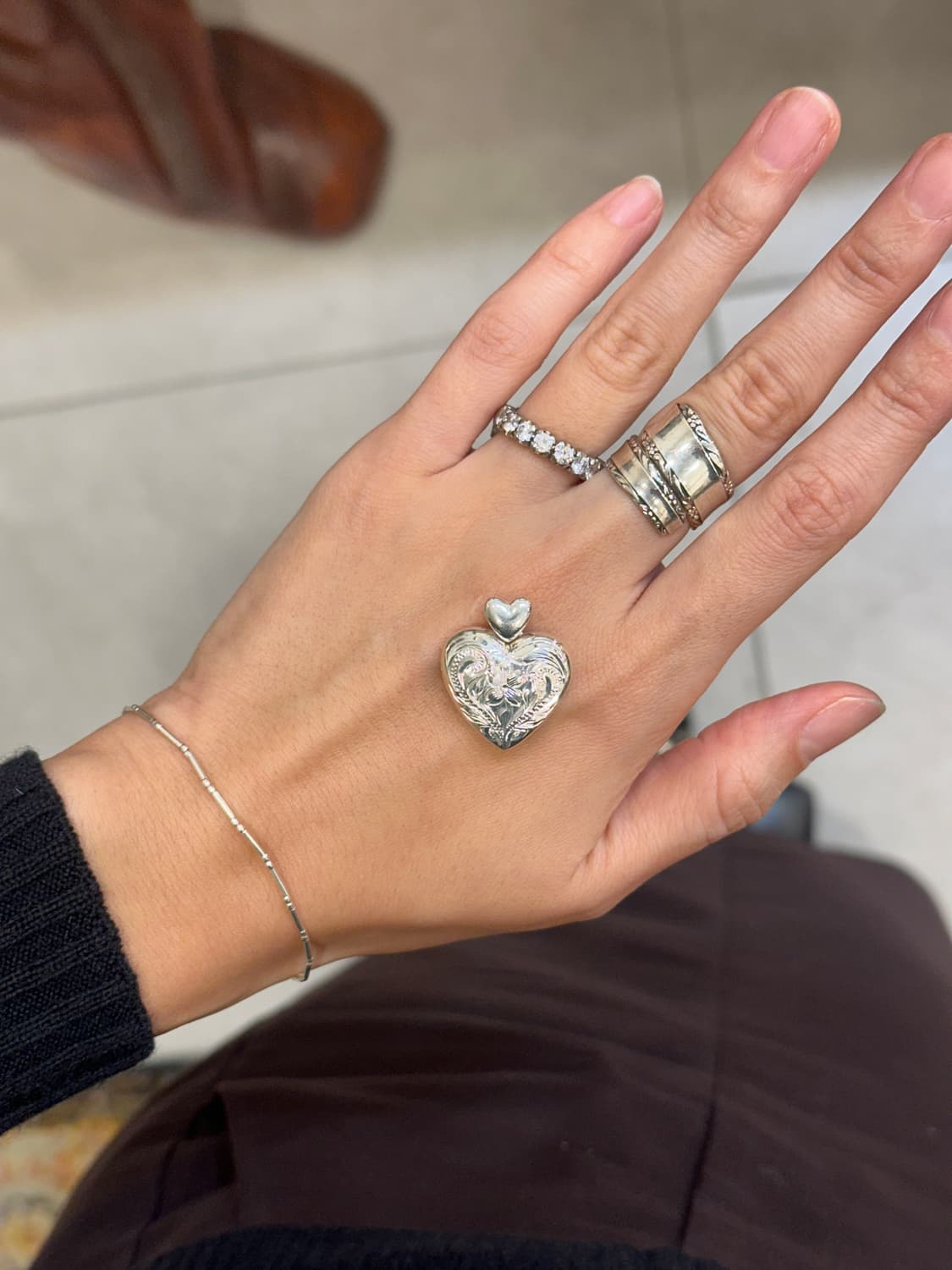 Vintage spoon 925silver ring 상품이미지6