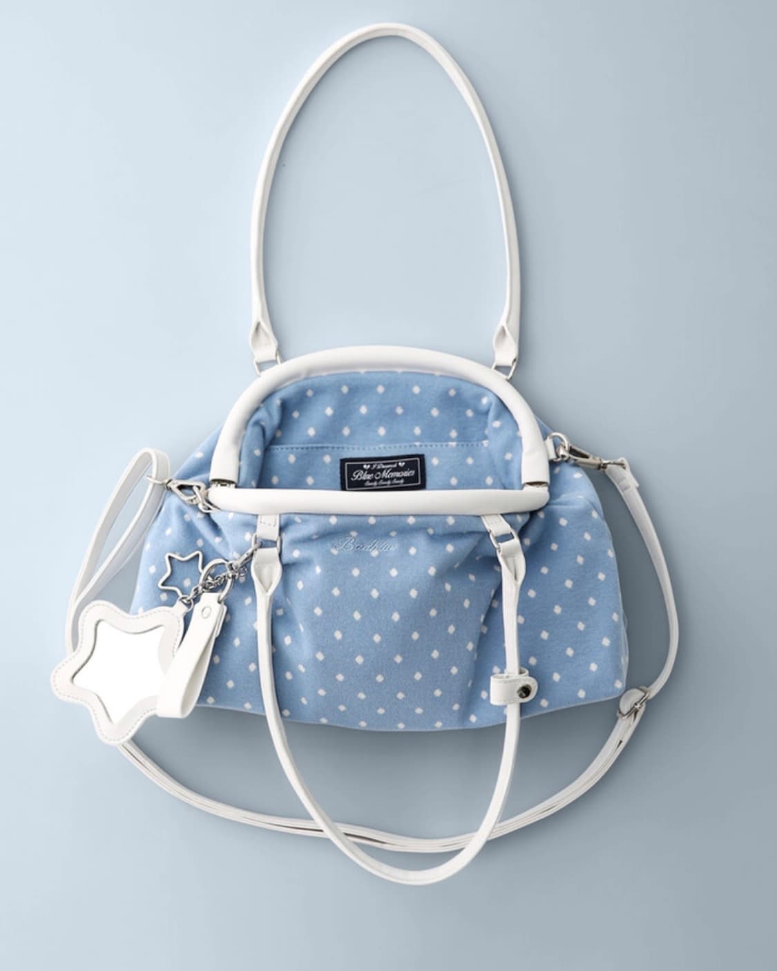 BADBLUE Dot Cozy Dumpling Bag Skyblue  상품이미지1
