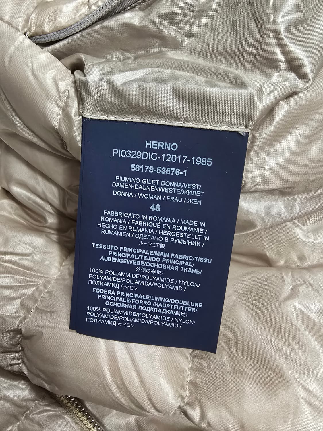 에르노 23FW 여성 세레나 구스다운 조끼패딩 베스트 48사이즈 상품이미지10