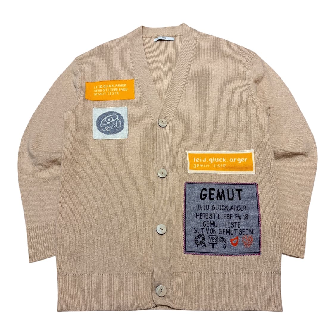 한섬 시스템 양모/캐시미어 오버핏 블렌드 패치 가디건 상품이미지1