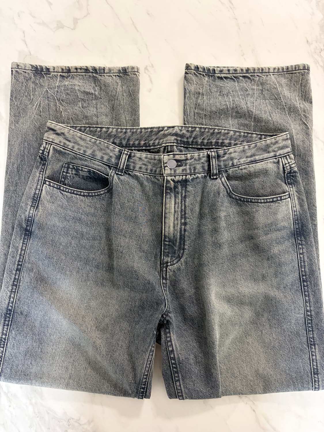 솔리드옴므 23ss 그레이 워싱 데님 코튼팬츠 52 상품이미지2