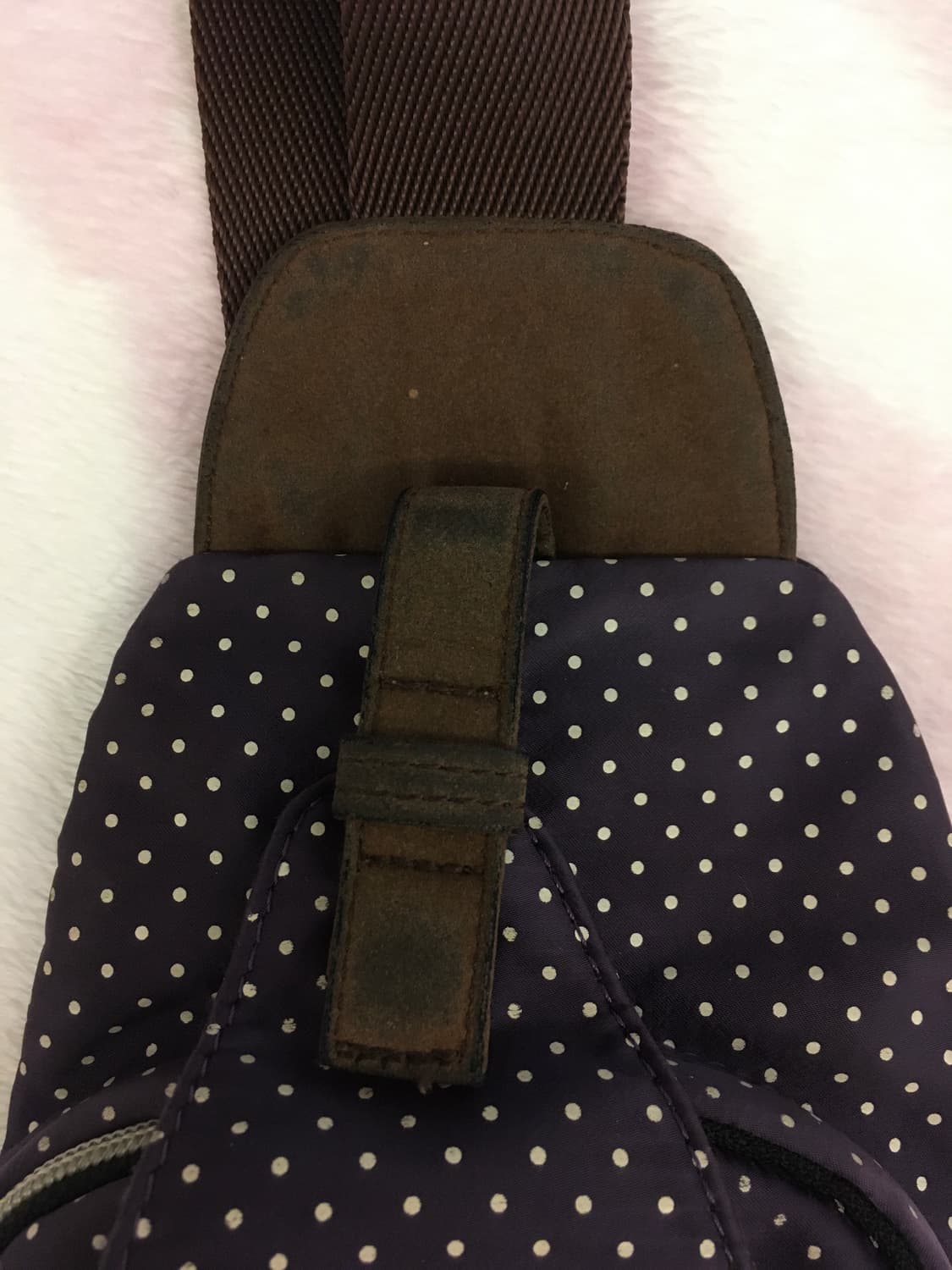 네이비 도트 돼지코 슬링백 헤이세이 모리걸 갸루 바디백 상품이미지4