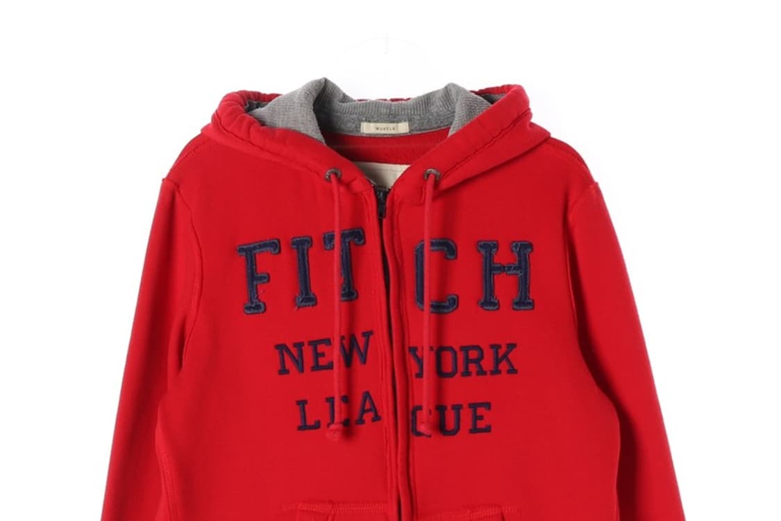 아베크롬비 앤 피치 레드 스펠아웃 빈티지 후드집업 M 상품이미지4