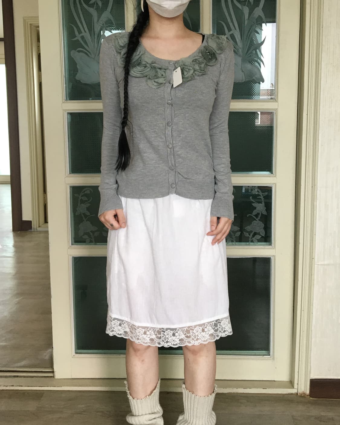 Corsage point knit cardigan 상품이미지5