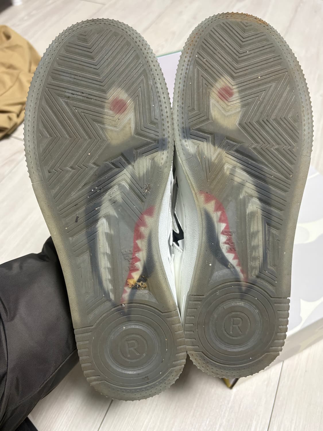 [교토 리미티드 에디션]베이프 스타 스니커즈 베이프신발 카모 화이트그레이 상품이미지5