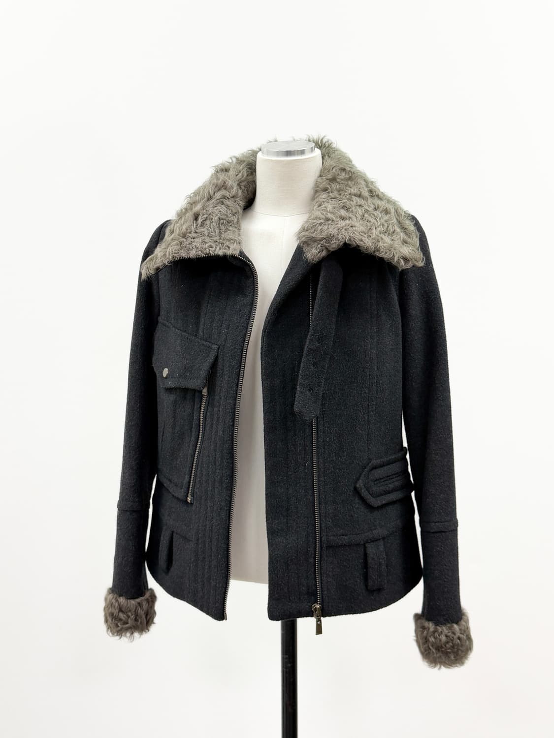 마쥬 시어링 울 바이커 자켓 상품이미지6