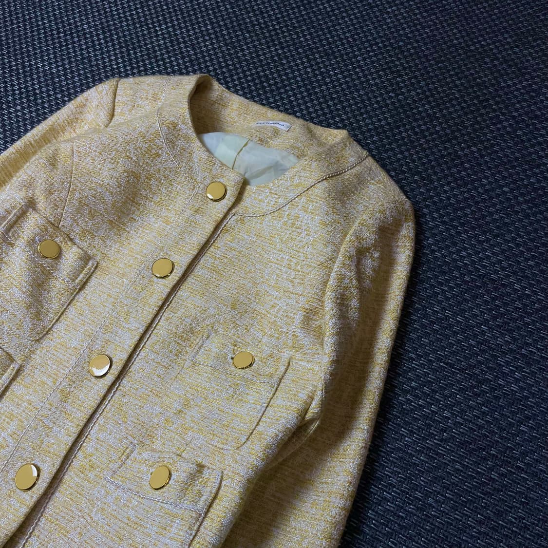 JPN 옐로우 멀티포켓 트위드 숏 자켓 M 상품이미지5