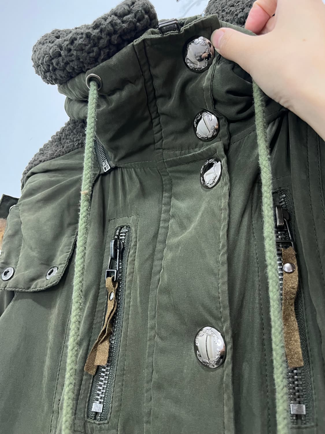 Sword fish 락펑크 실버 메탈 카고 야상 자켓  상품이미지5