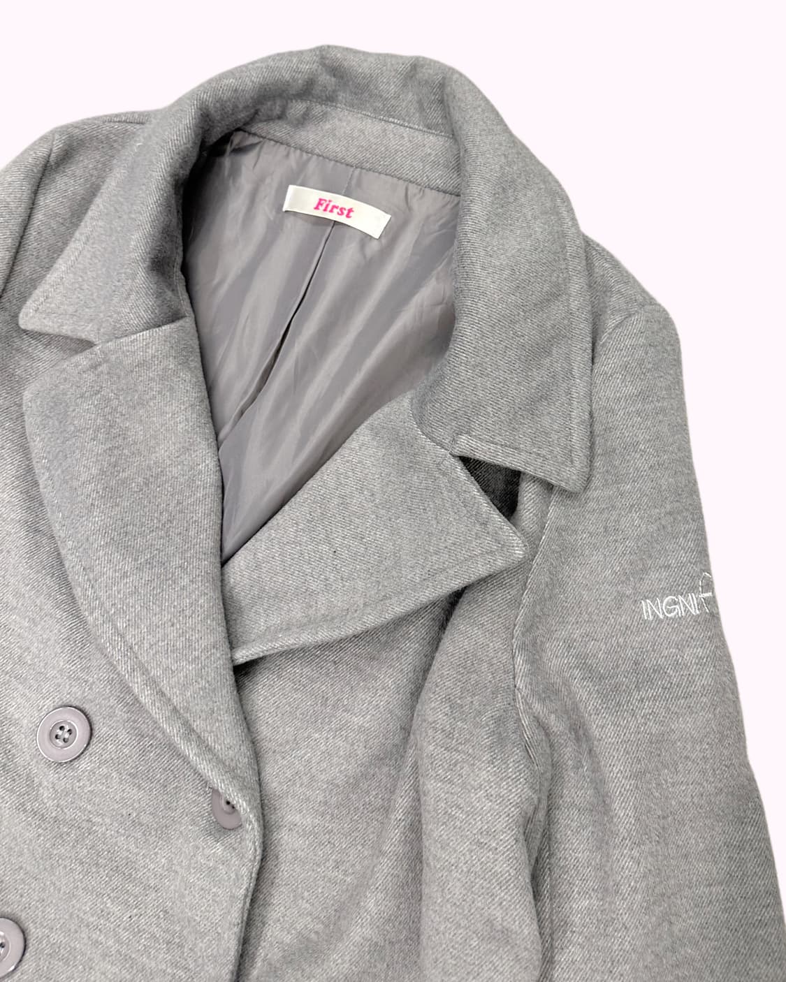 grey fur detailed coat 상품이미지3