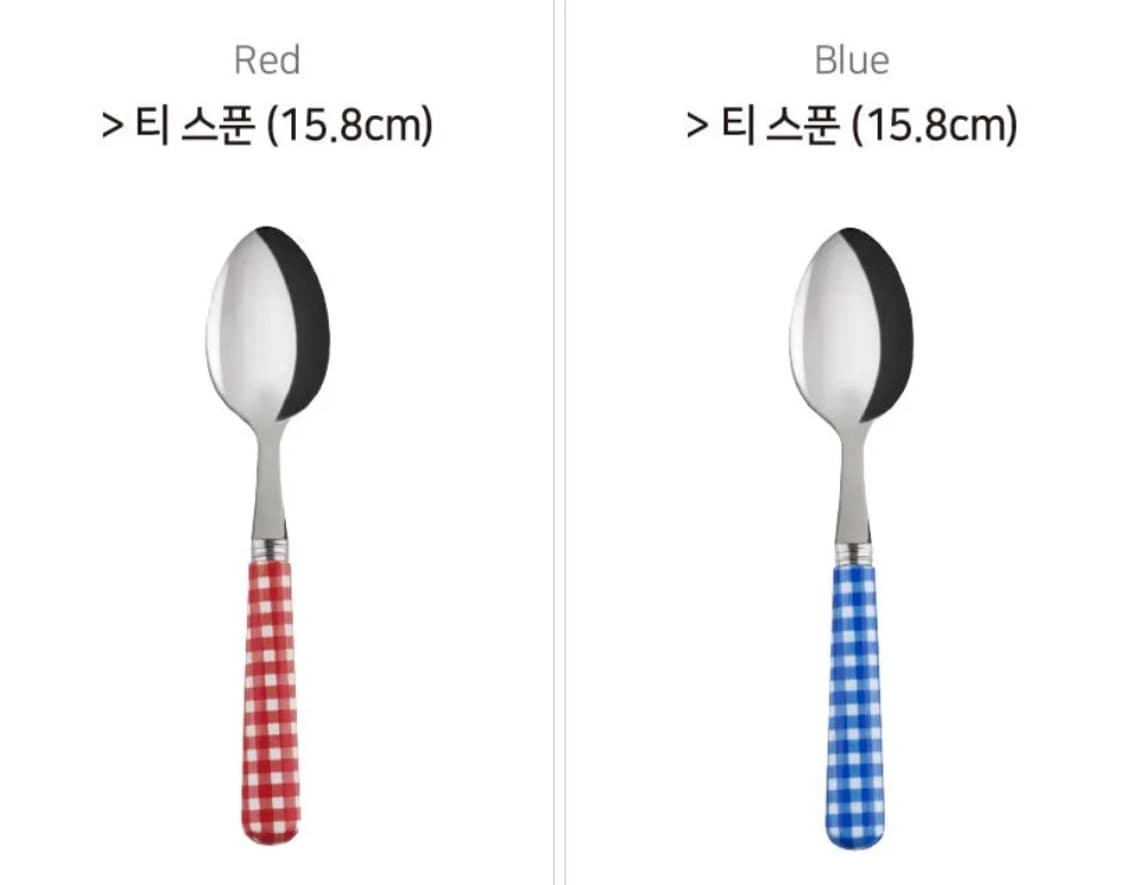 새상품) 사브르 데꼬르 체크 커트러리 (티스푼 포크 버터나이프 스프레더) 상품이미지5