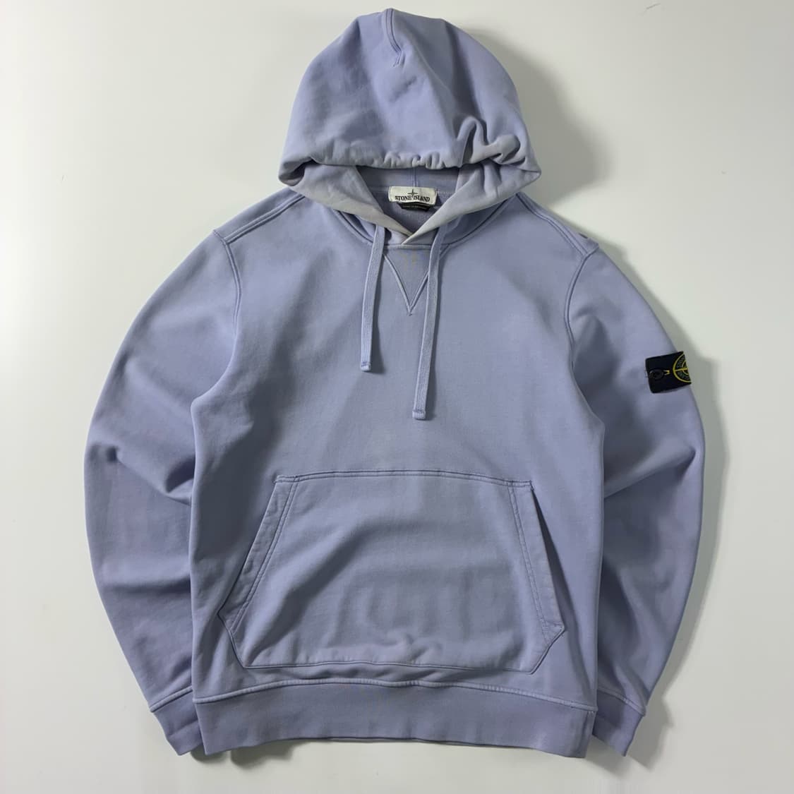 Stone island  스톤 아일랜드 코튼 플리스 라이트 블루 후드티  상품이미지1
