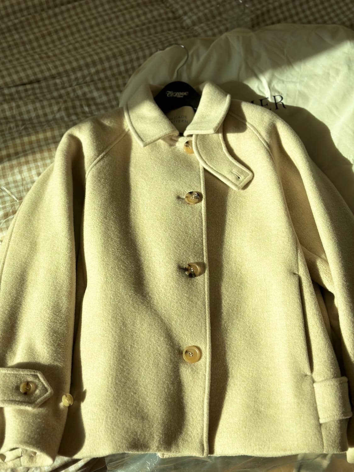 파사드패턴 캐시미어 하프코트 오트밀 S 상품이미지8