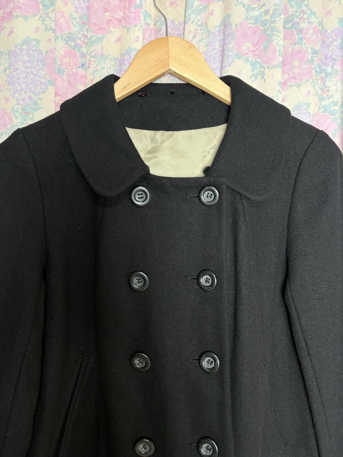 블랙 카라 울혼방 숏코트 상품이미지8