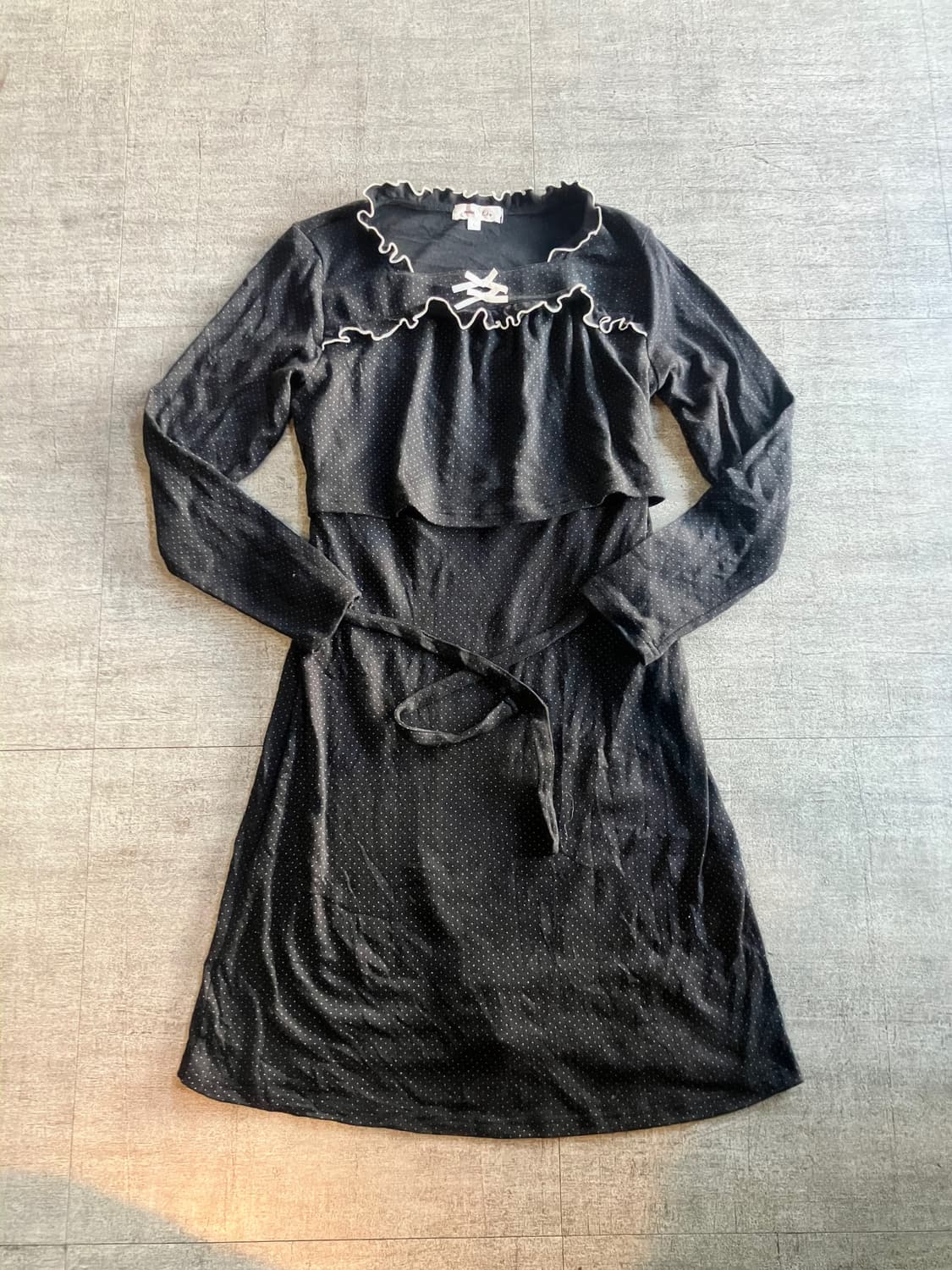 일본빈티지 Mutti 하구미모리걸 땡땡이도트 레이어드원피스 상품이미지1