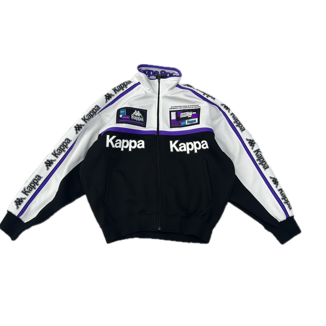 재팬 Kappa 카파 레이싱 퍼플 포인트 배색 져지 블록코어 스포티  상품이미지2