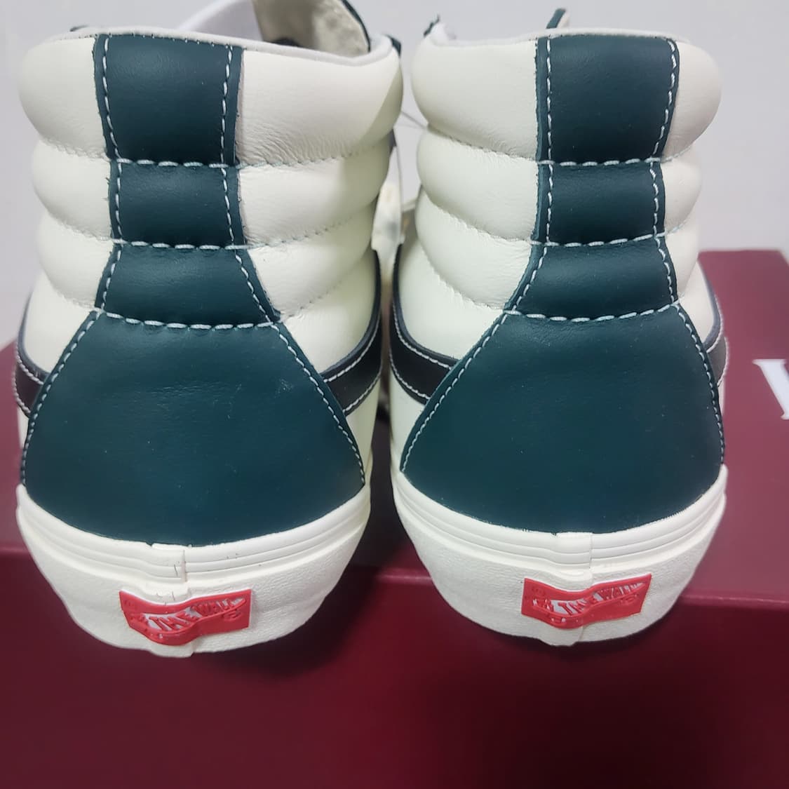 새상품 반스 sk 8볼트 바이 스케이트 하이 그린 레더 스니커즈 270 상품이미지3