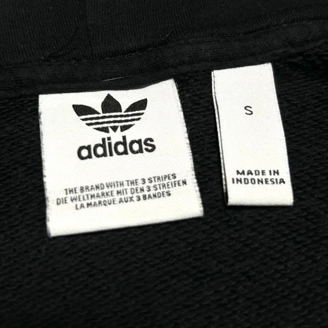 [M] adidas 아디다스 우먼즈 검/흰 빅로고 크롭 후드티 상품이미지6