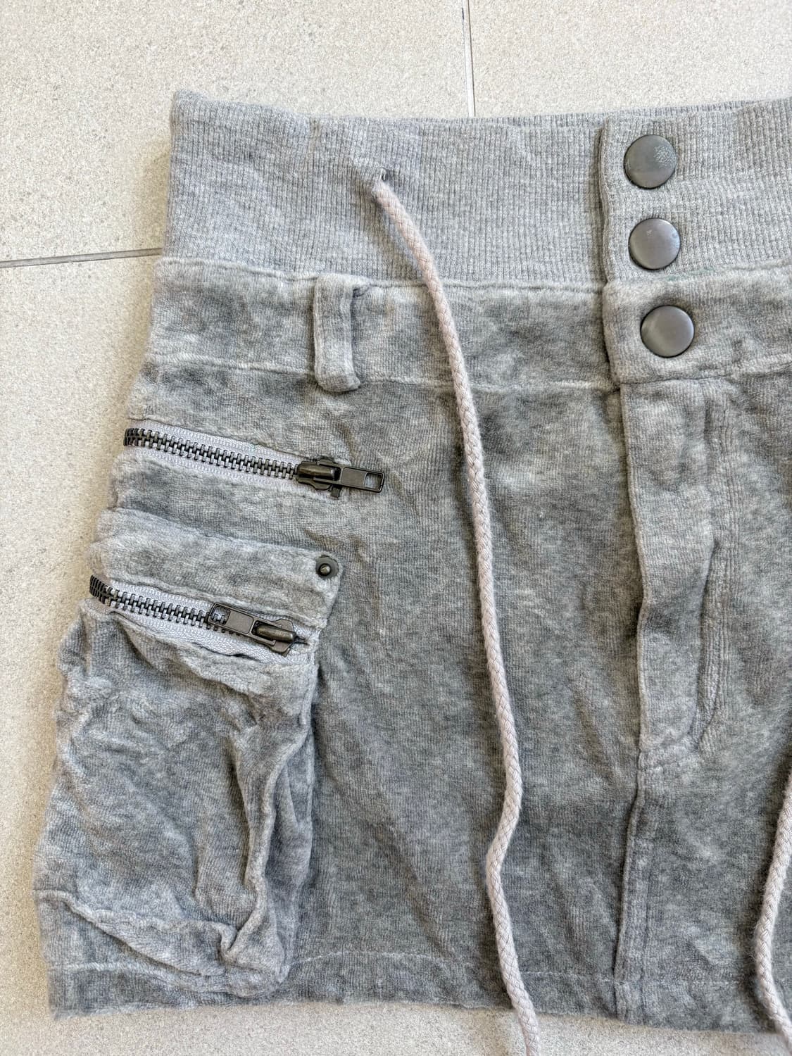 그레이 벨벳 카고 스커트 상품이미지2