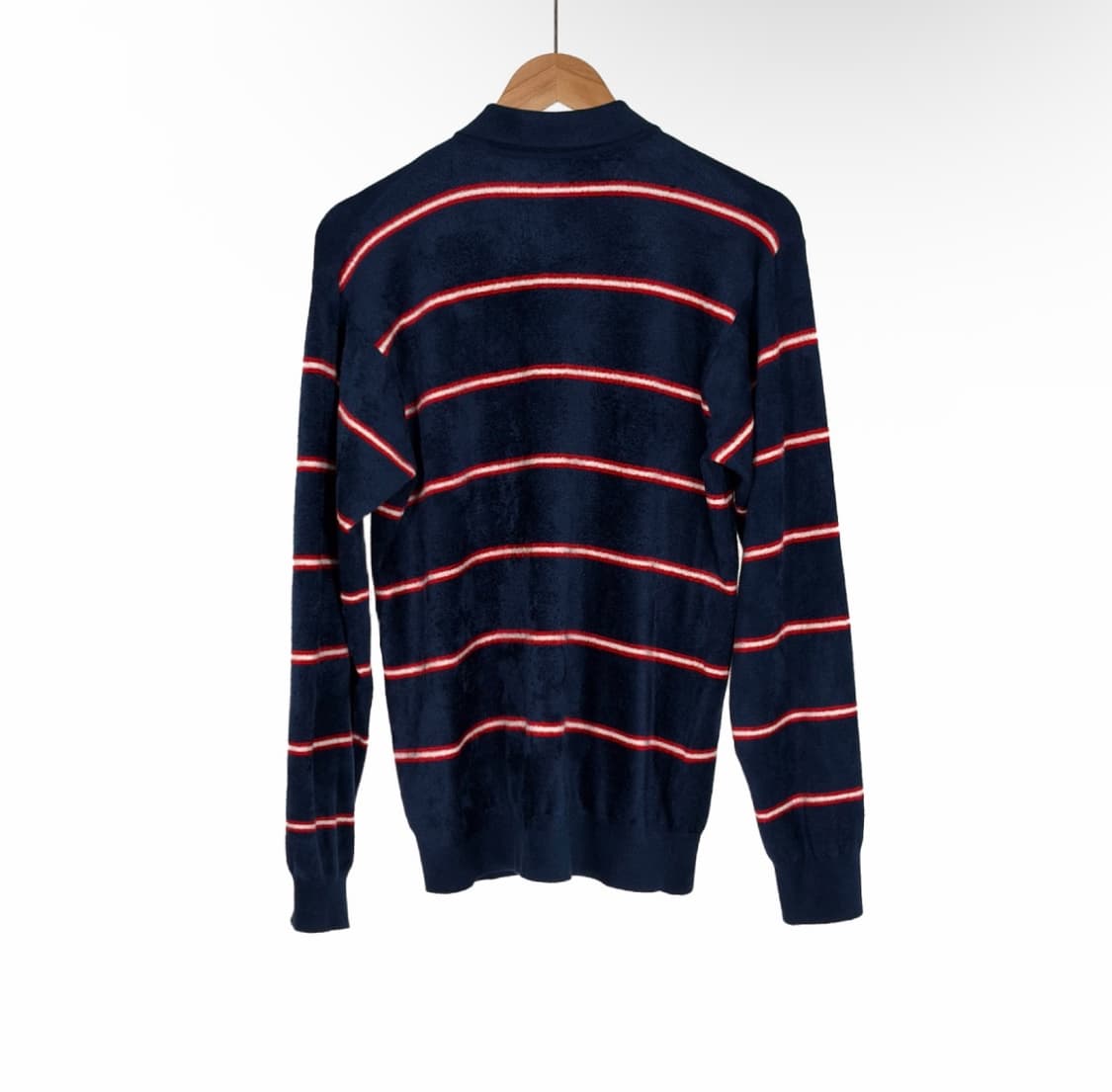 [36] 미우미우 스트라이프 비스코스 테리 폴로 카라 긴팔 셔츠 티셔츠 상품이미지3