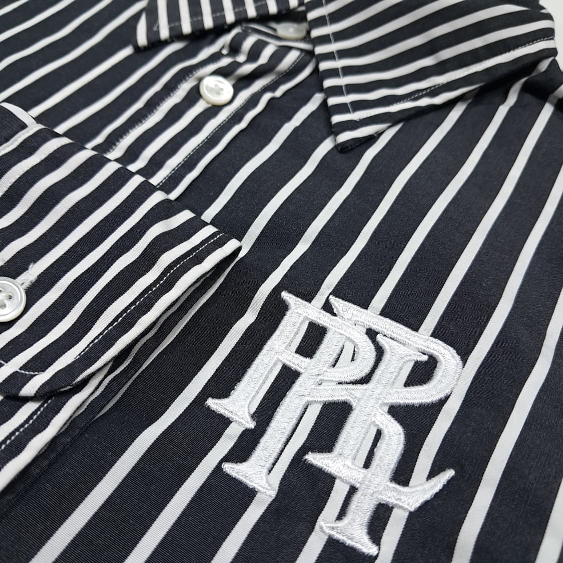 CK025 M 폴로 보이프렌드핏 모노 스트라이프 셔츠 남방 상품이미지3