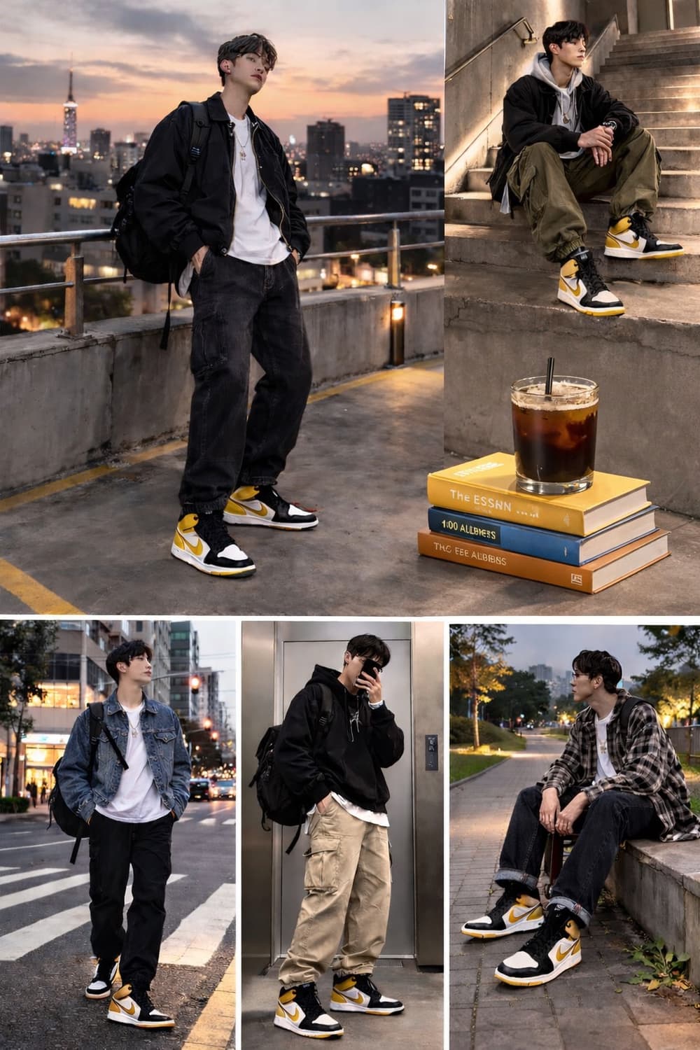 🟡 Nike Air Jordan 1 Mid ‘Taxi’ (블랙/오프화이 상품이미지2