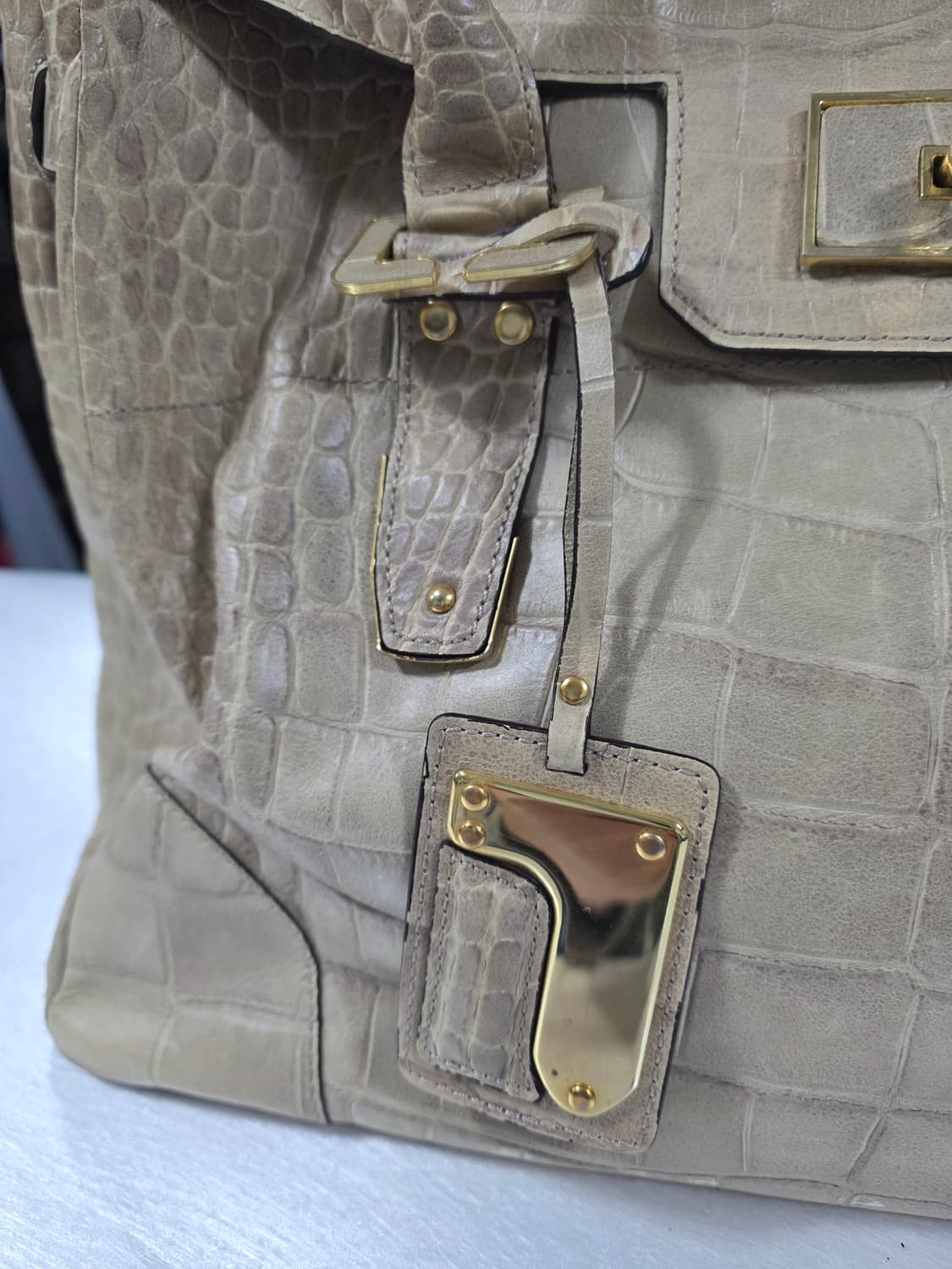 타임 베이지 오데오콜롬보스타일 토트백 상품이미지1