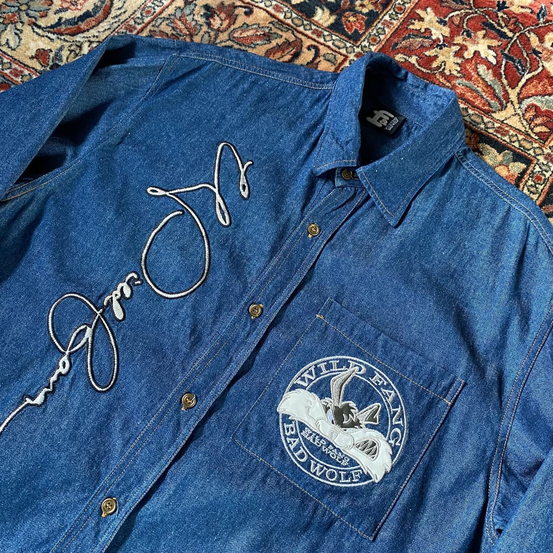 🌊90s Deadstock WILD FANG denim shirts 상품이미지4