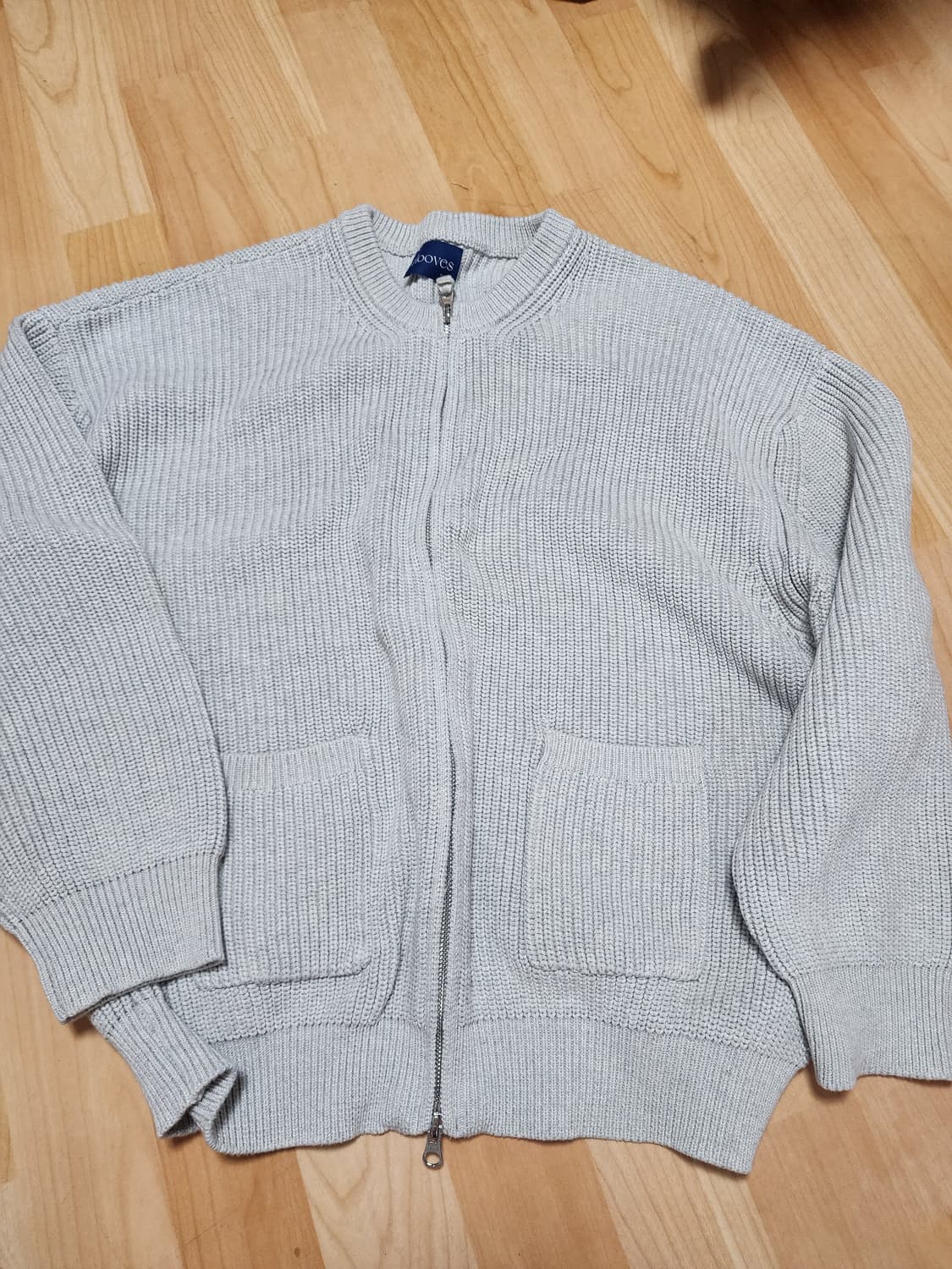 후브스 코튼 투웨이 벌룬 니트 집업 [라이트그레이] 상품이미지2