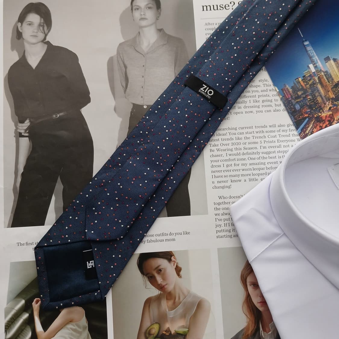 지오송지오 실크 네이비 도트 넥타이 7.6cm A+등급 A18721
 상품이미지3