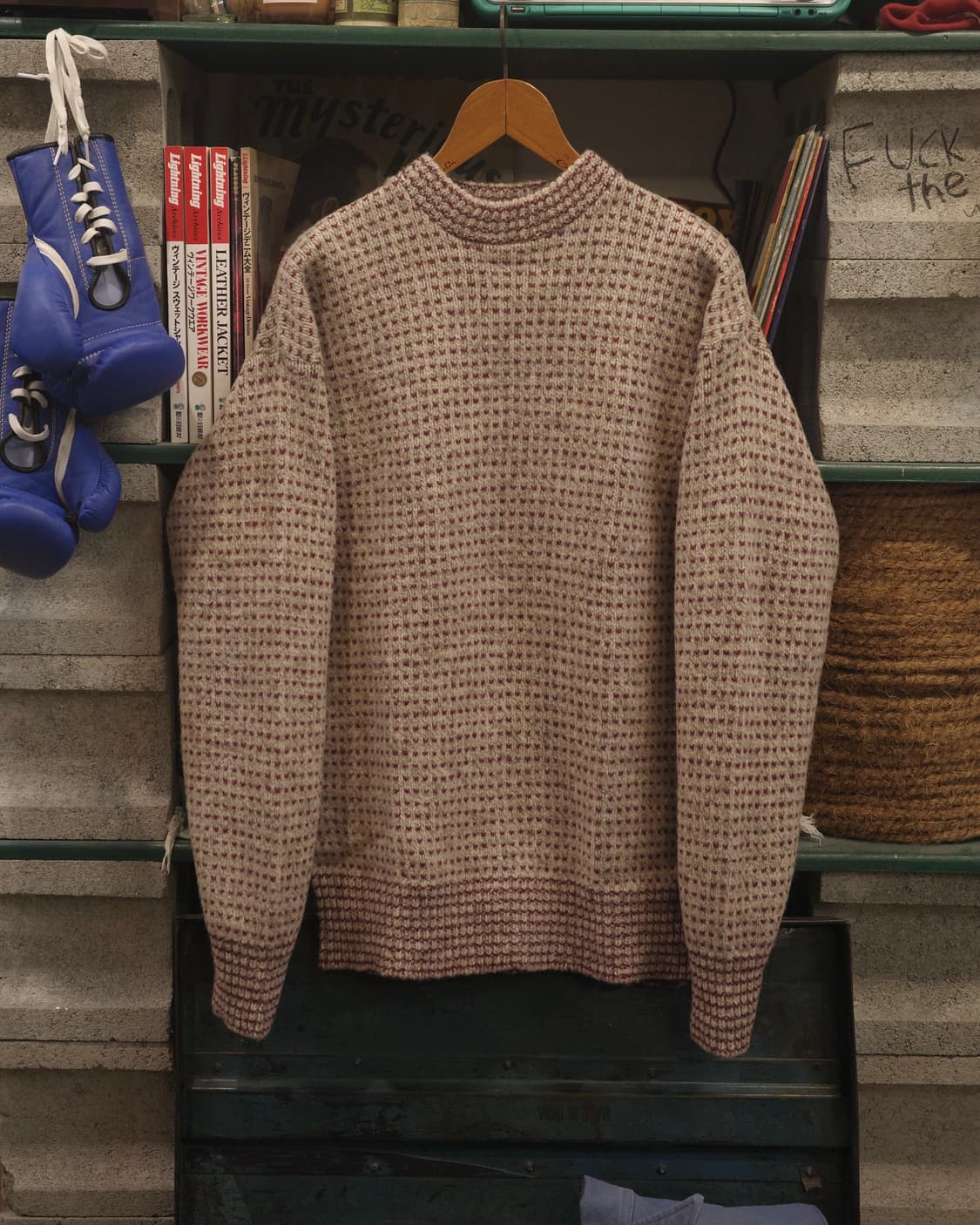 90‘s 빈티지 레드 버드아이 노르딕 스웨터 상품이미지1