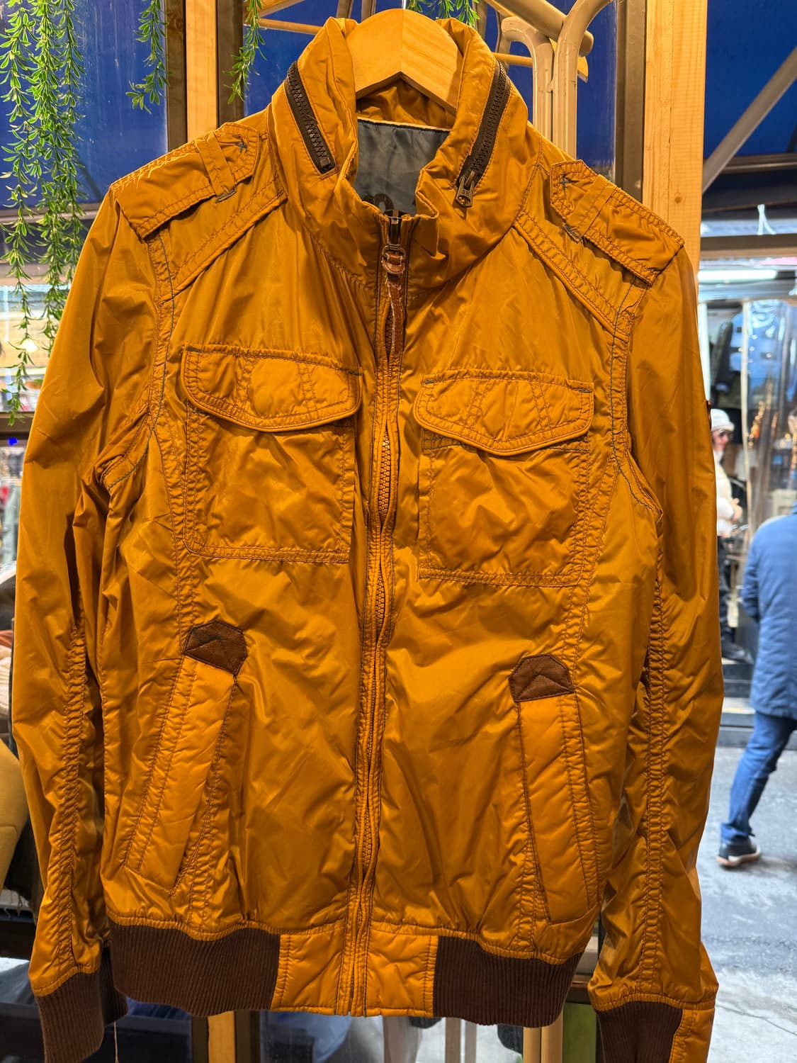 빈티지 머스타드 나일론 봄버 자켓 상품이미지1