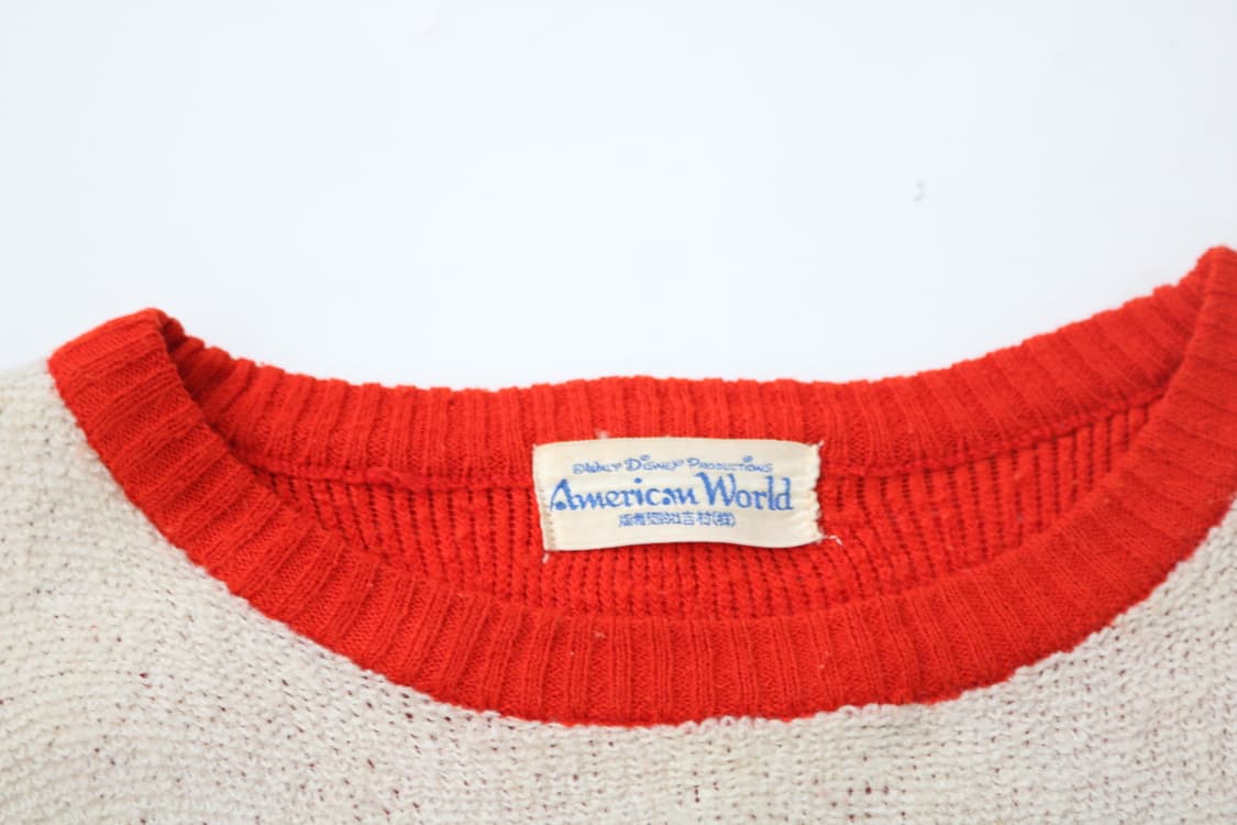  빈티지 미키 마우스 롤러스케이트 타월 니트 (L) 상품이미지4