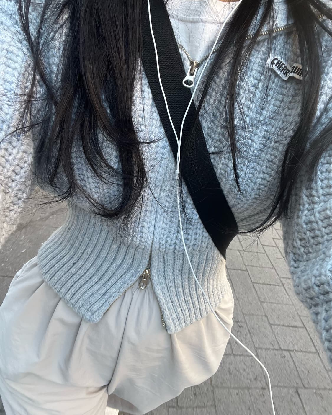 일본빈티지 니트 세라 가디건 갸루체리퀴리쓰리타임즈포어링엔젤넘버555 상품이미지2