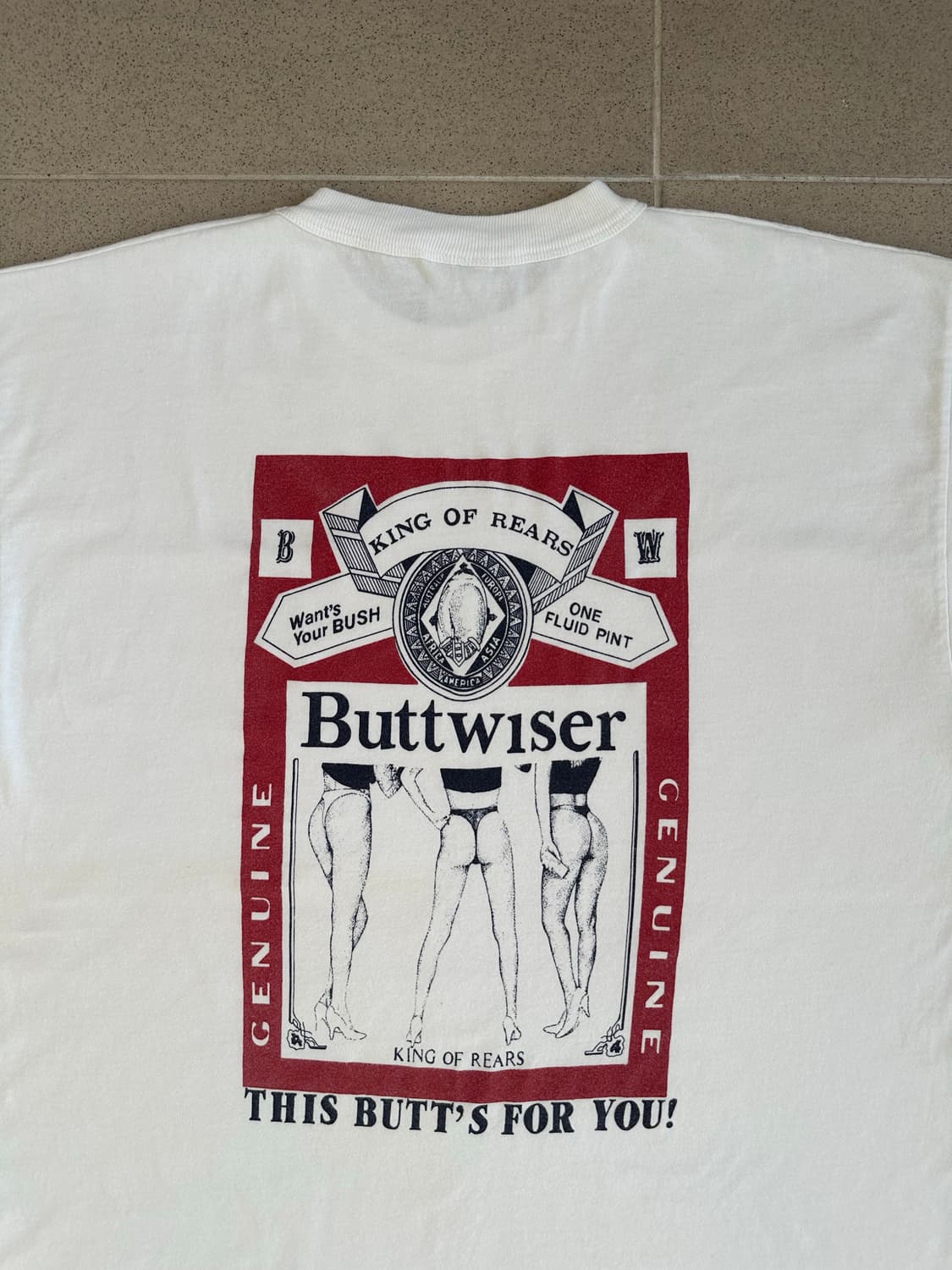 00s 버드와이져 패러디 티셔츠 XL Buttwiser 상품이미지3