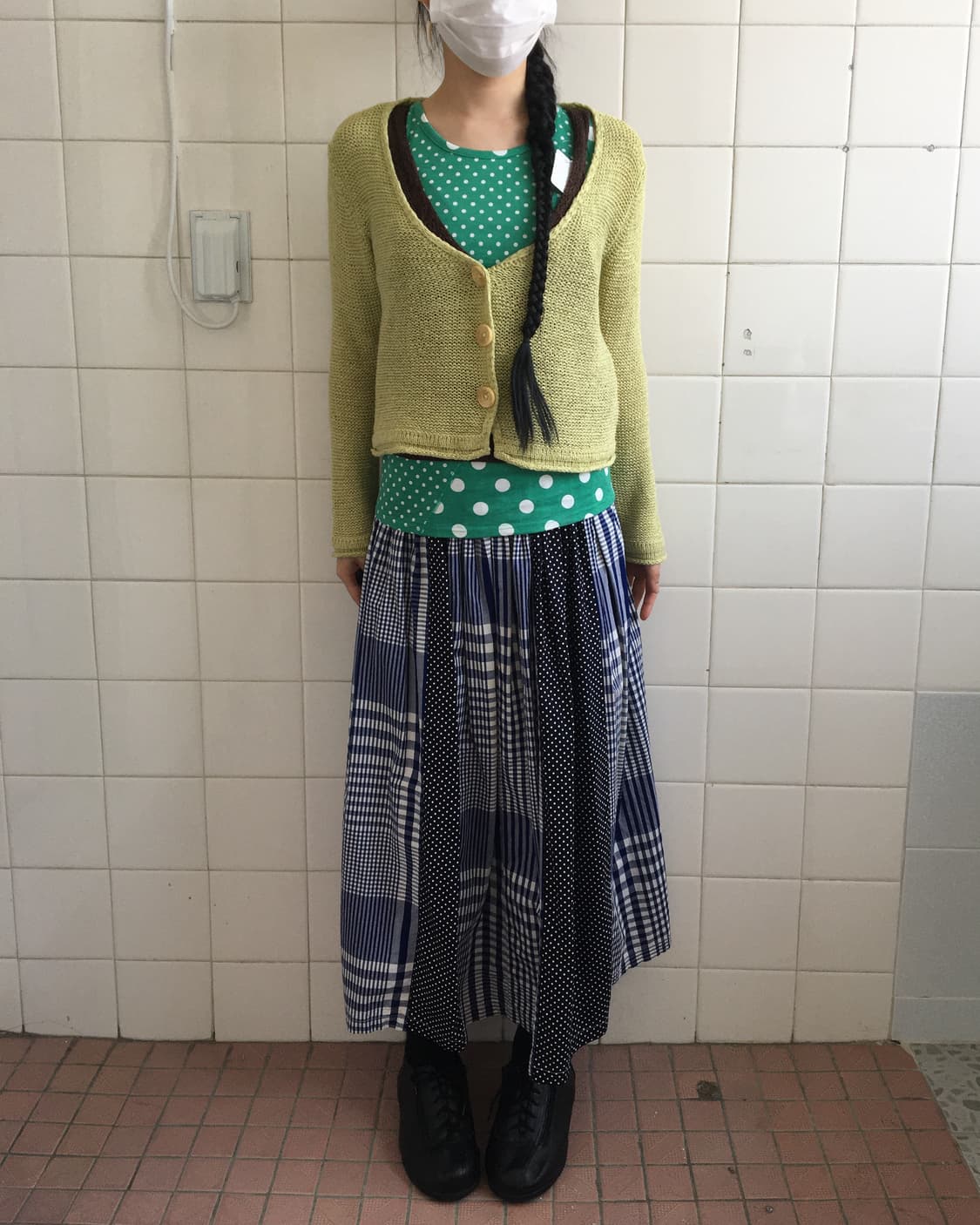 Green knit cardigan 상품이미지1