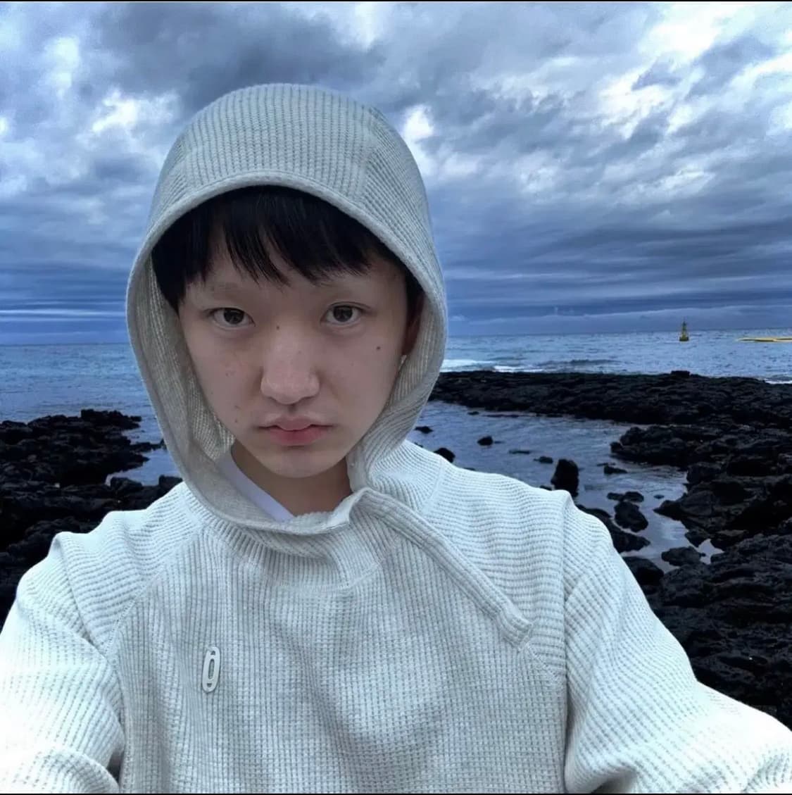 (김한주 착용)할로미늄 OVERSIZED WAFFLE HOODIE 상품이미지3