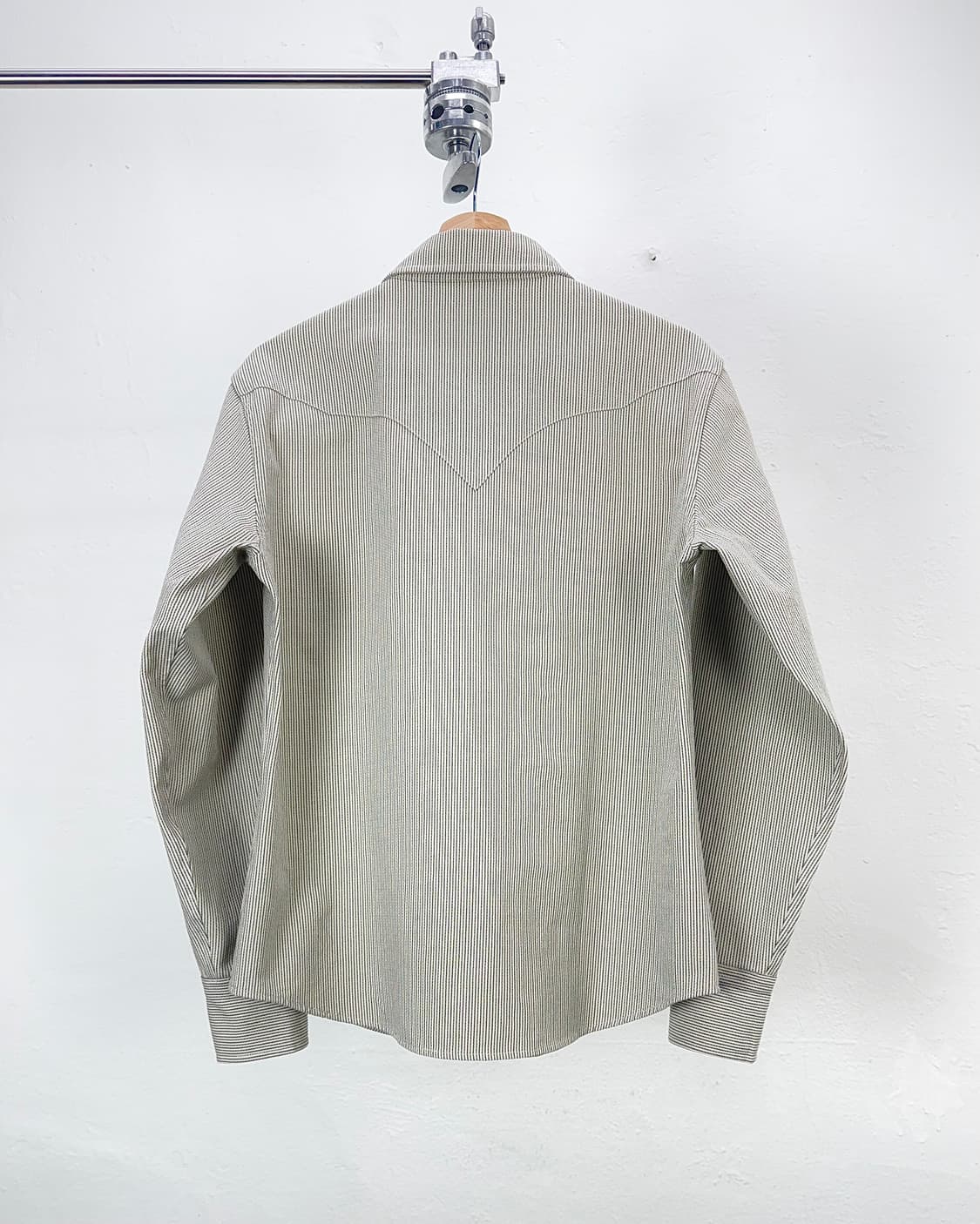 엠비비카 스냅 버튼 컬러 우븐 스트라이프 웨스턴 셔츠 상품이미지6