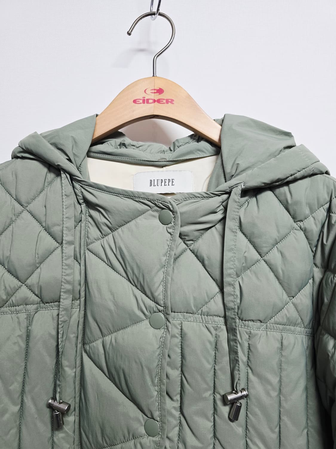 블루페페 다이아 퀼팅 후드 자켓 민트 상품이미지2