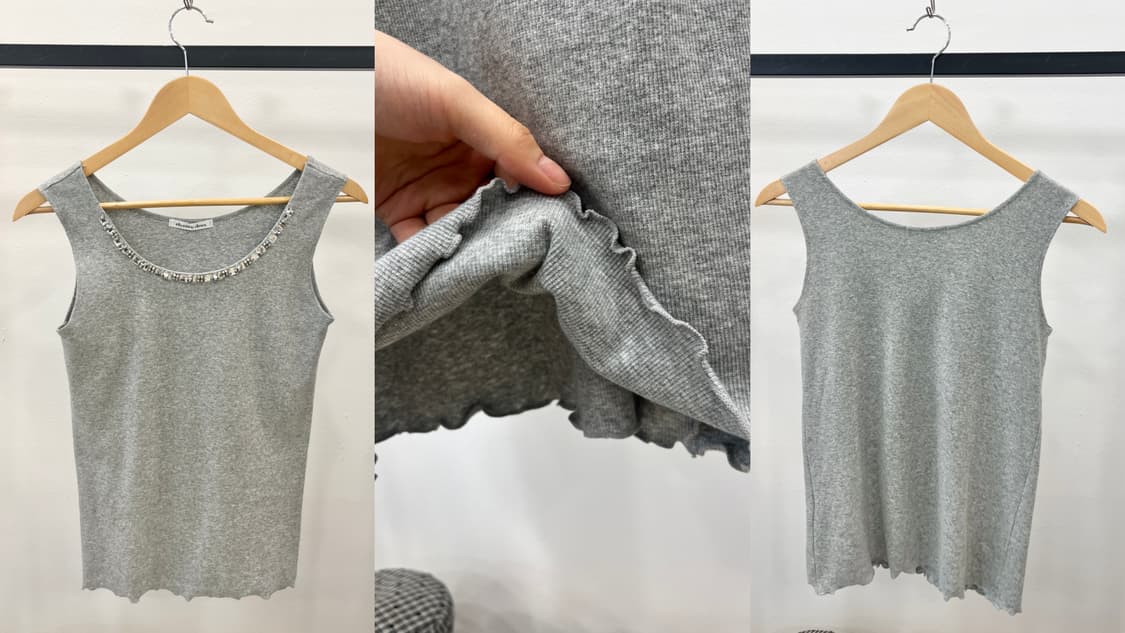 Beads detail grey sleeveless 상품이미지5