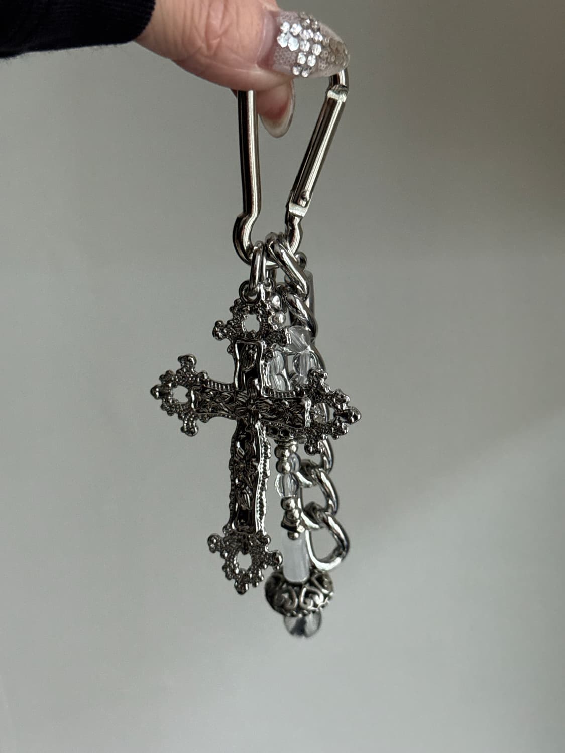 페이어리 클리어볼 오리엔탈 십자가 스터드 키링 상품이미지8